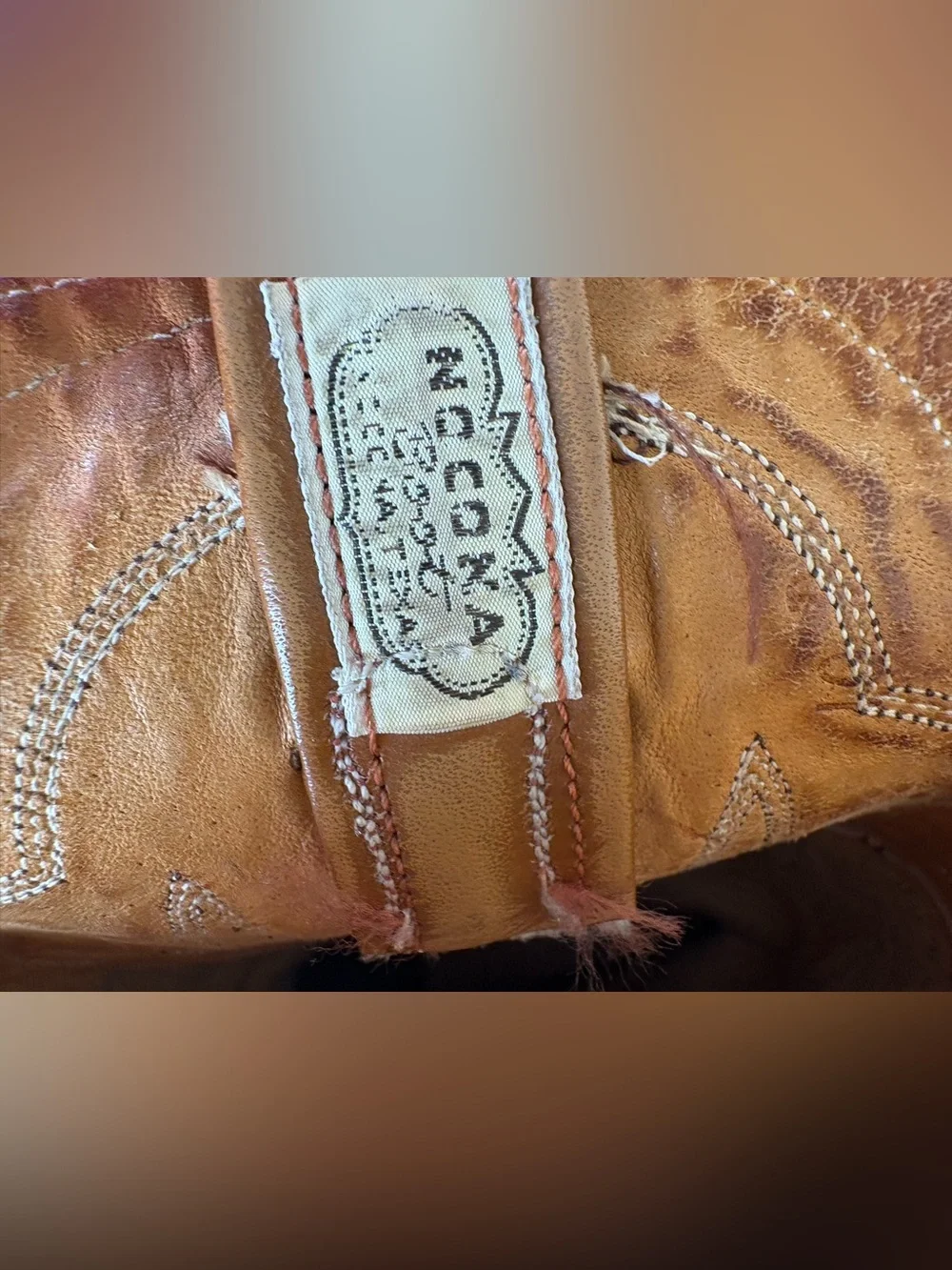Nocona Cowboy Boots Lizard Leather Men’s Size 10 Dark Brown Light Tan